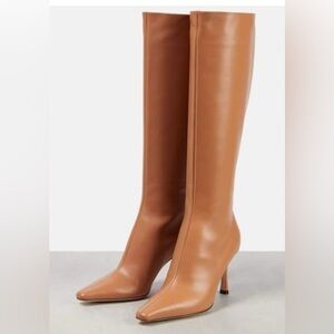 Jimmy Choo Tan Agathe biscuit Boots size 36.5 6.5 worn once comes with box/bags